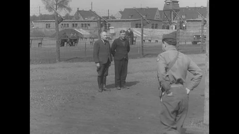 Germans interviewed in POW camp Stock Footage 103379200