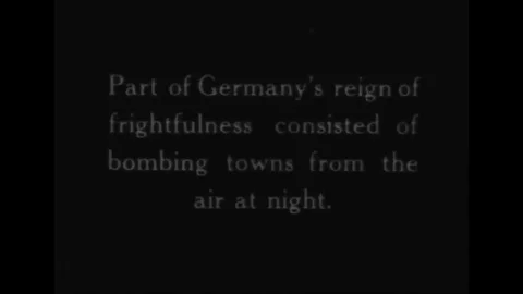 Germans use zeppelins in World War One to bomb towns at night. Stock Footage 75409964