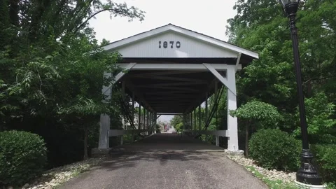 Germantown Covered Bridge in Preble County Ohio Stock Footage 263949504
