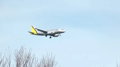Germanwings airliner in approach Stock Footage