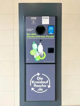 Germany - 03.04.2024: A machine for accepting plastic bottles in a Lidl store Stock Photos
