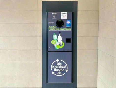 Germany - 03.04.2024: A machine for accepting plastic bottles in a Lidl store Stock Photos