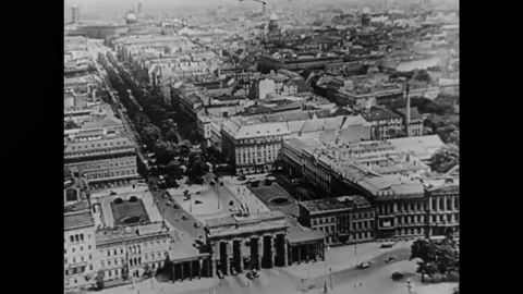 GERMANY - 1910s - A map of Germany is highlighted. People walk through German Stock Footage 327746605