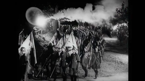 GERMANY - 1934 - A funeral procession is held for Germany's President Paul von Stock Footage 316614125