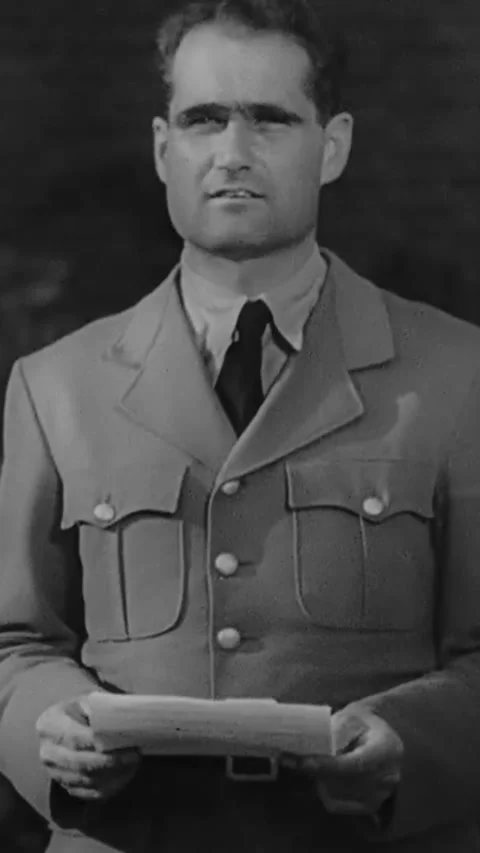 GERMANY - 1935 - Rudolf Hess gives a speech professing the Nazis' desire for Stock Footage 342797341