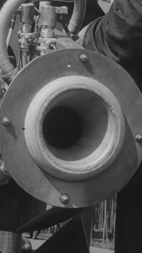 GERMANY - 1940s - Mechanics conduct static engine tests at Nazi Germany's Stock Footage 340321612