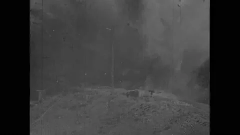 GERMANY - 1940s - Nazis test launch two V-2 rockets, and both crash and burst Stock Footage 316405569