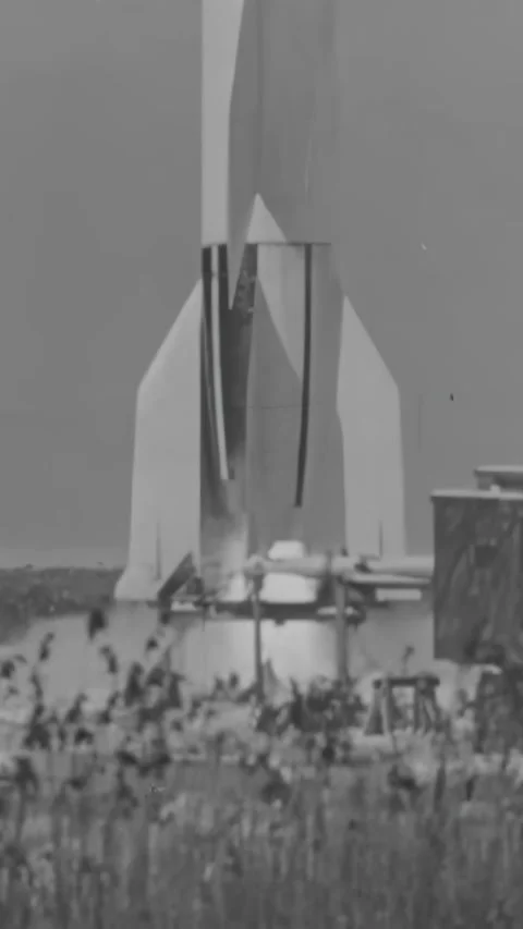 GERMANY - 1940s - Nazis test launch two V-2 rockets, with one crashing and 動画素材 340321445