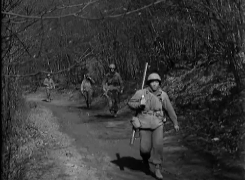 GERMANY - 1945: Bridge construction - Troops Build Steel Ravine Bridge Video stock 344494165