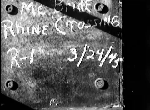 GERMANY - 1945: Engineer route - Trestle Work and a Fogbound Cargo Truck Vídeo Stock 344494007