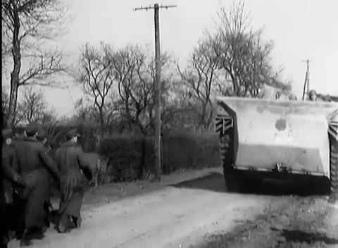 GERMANY - 1945: Prisoner column - German Prisoners March Along Rural Road Stock Footage 344494126