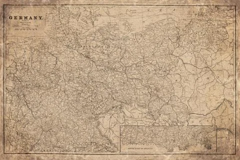 Germany  19th Century Map Stock Illustration