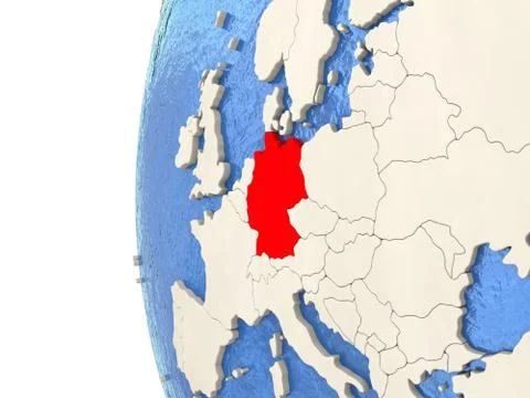 Germany on 3D globe Stock Illustration