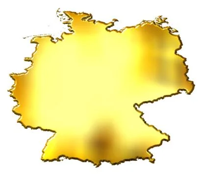 Germany 3d Golden Map Stock Illustration