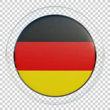Germany 3d illustration flag on pole. Wood flagpole Stock Illustration