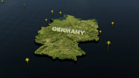 Germany 3D Map With Animation Stock Footage 306428886
