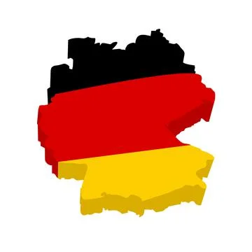 Germany- 3D map country Stock Illustration