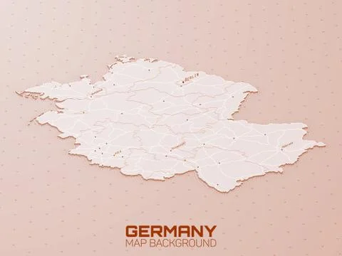 Germany 3d map visualization. Futuristic HUD map. Geographical information ae 스톡 일러스트