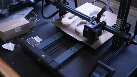 GERMANY - 4.15.2025 - A 3-D printer is used to make drone components at a US 動画素材 312692918