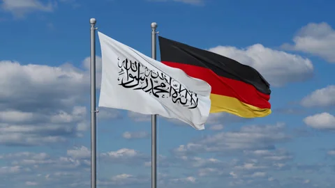 Germany and Afghanistan two flags Stock Footage 287932631