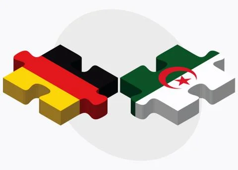 Germany and Algeria Flags Stock Illustration