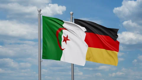 Germany and Algeria two flags Stock Footage 269315325