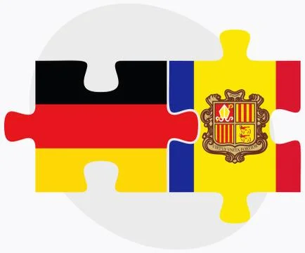 Germany and Andorra Flags Stock Illustration