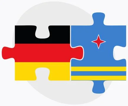 Germany and Aruba Flags Stock Illustration