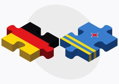 Germany and Aruba Flags Stock Illustration