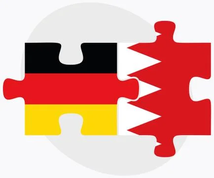 Germany and Bahrain Flags Stock Illustration
