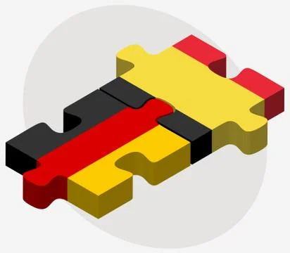 Germany and Belgium Flags Stock Illustration