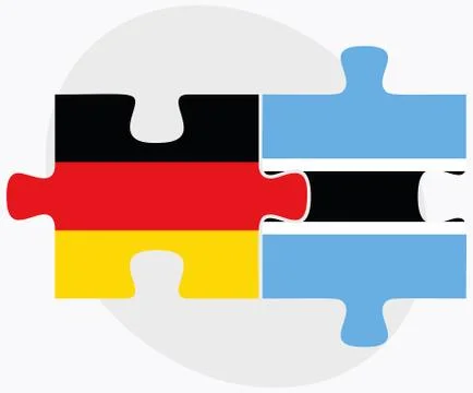 Germany and Botswana Flags Stock Illustration