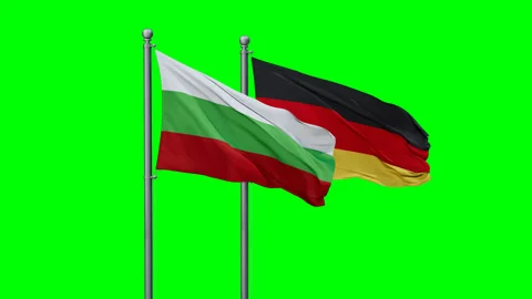 Germany and Bulgaria two flags Stock Footage 291849691