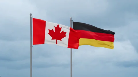Germany and Canada flag Stock Footage 252023717