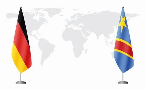 Germany and Congo Kinshasa flags for official meeting Stock Illustration