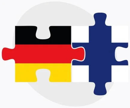 Germany and Finland Flags Illustrazione stock