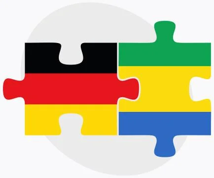 Germany and Gabon Flags Stock Illustration