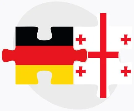 Germany and Georgia Flags Illustrazione stock