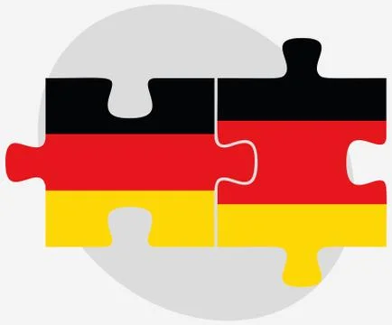 Germany and Germany Flags in puzzle isolated Stock Illustration