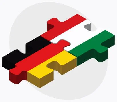 Germany and Hungary Flags Stock Illustration