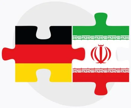 Germany and Iran Flags Stock Illustration