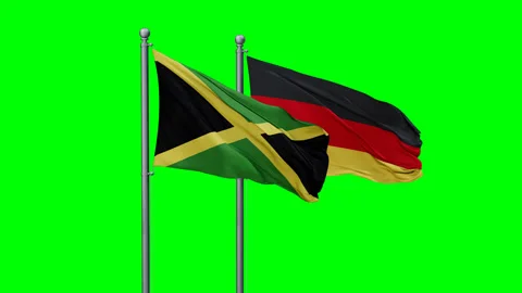 Germany and Jamaica two flags Stock Footage 294259779