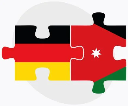 Germany and Jordan Flags Stock Illustration