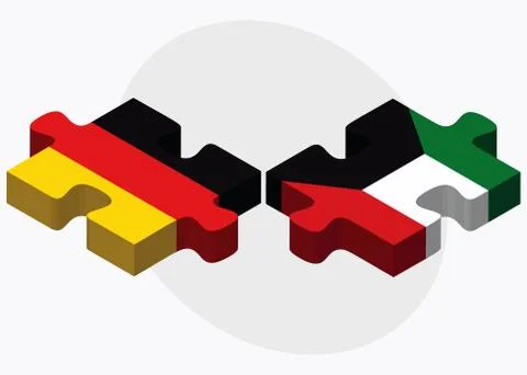 Germany and Kuwait Flags Stock Illustration