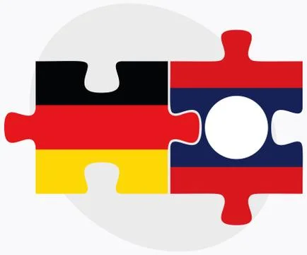 Germany and Laos Flags Stock Illustration