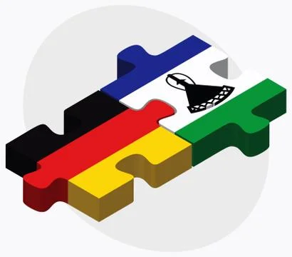 Germany and Lesotho Flags Stock Illustration