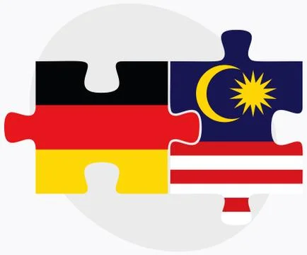 Germany and Malaysia Flags Stock Illustration