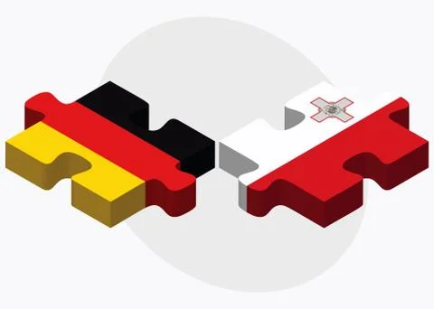 Germany and Malta Flags Stock Illustration