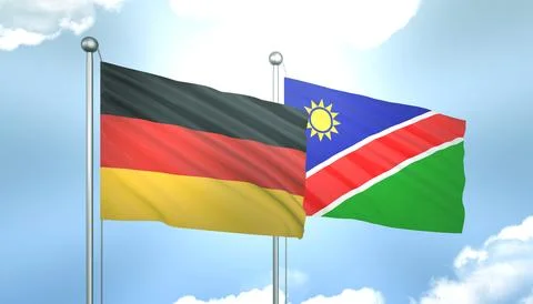 Germany and Namibia Flag Together A Concept of Realations Stock Photos