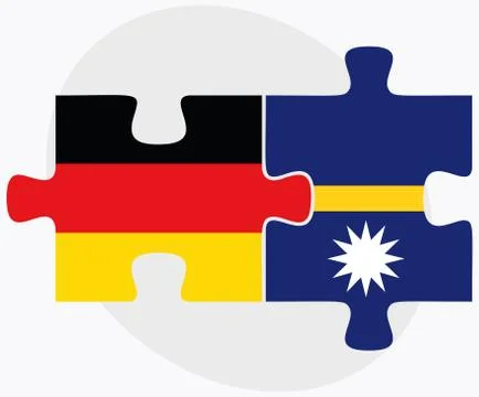 Germany and Nauru Flags Stock Illustration